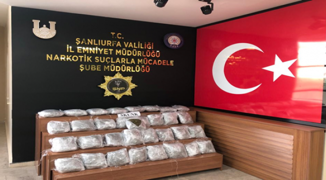 Urfa'da 19 kilo 450 gram skunk maddesi ele geçirildi