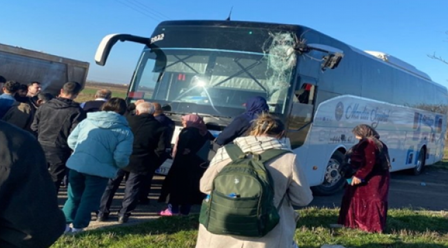 Viranşehir'de yolcu otobüsünde faciadan dönüldü 